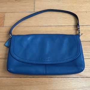 Coach Royal Blue Genuine Leather Wristlet Wallet